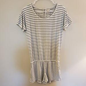 NWT J. Crew Black/Cream Stripe Romper